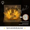 New 3D pop-up greeting card with light and music, Instagram-worthy flower and music cake, birthday greeting card