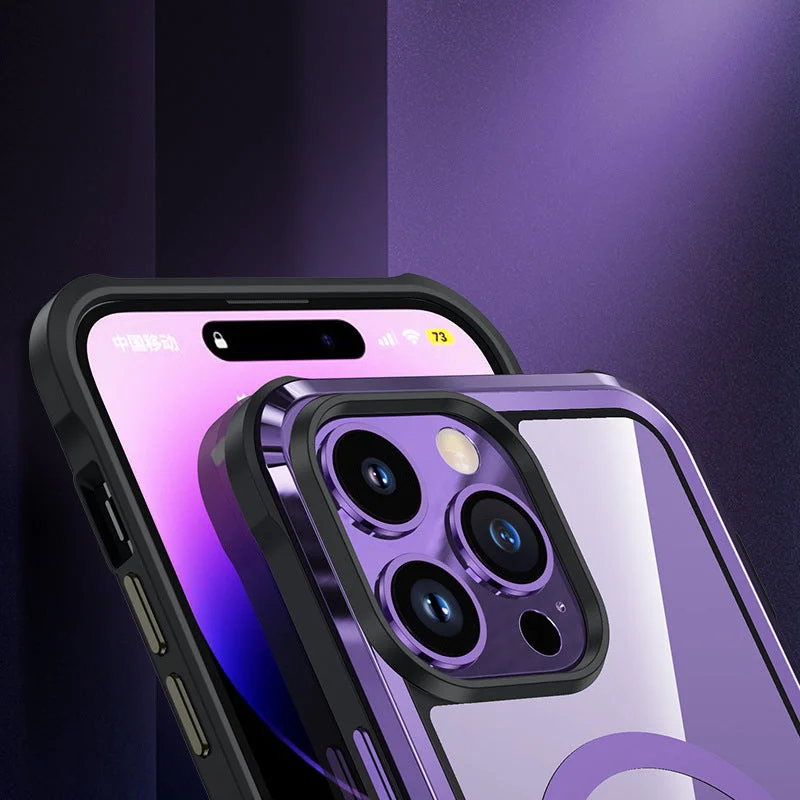 Suitable For iPhone 13/14 Series Stainless Steel Metal Frame Magnetic Phone Case