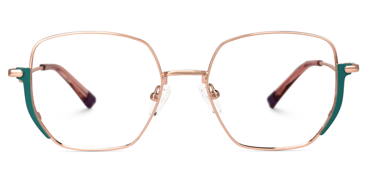 Baylee Gold-GrÃ¼n Geometrisch Brille Gold-GrÃ¼n