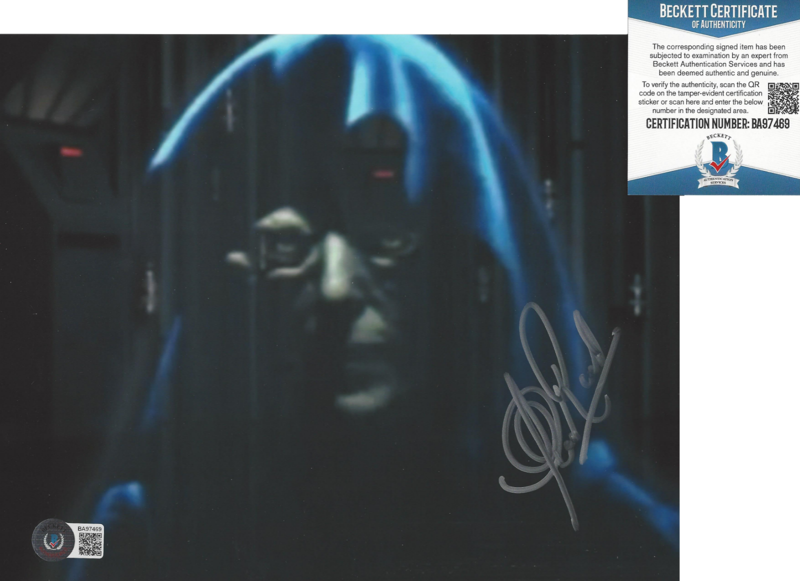 CLIVE REVILL SIGNED STAR WARS EMPIRE STRIKES BACK EMPEROR 8x10 Photo Poster painting E COA BAS