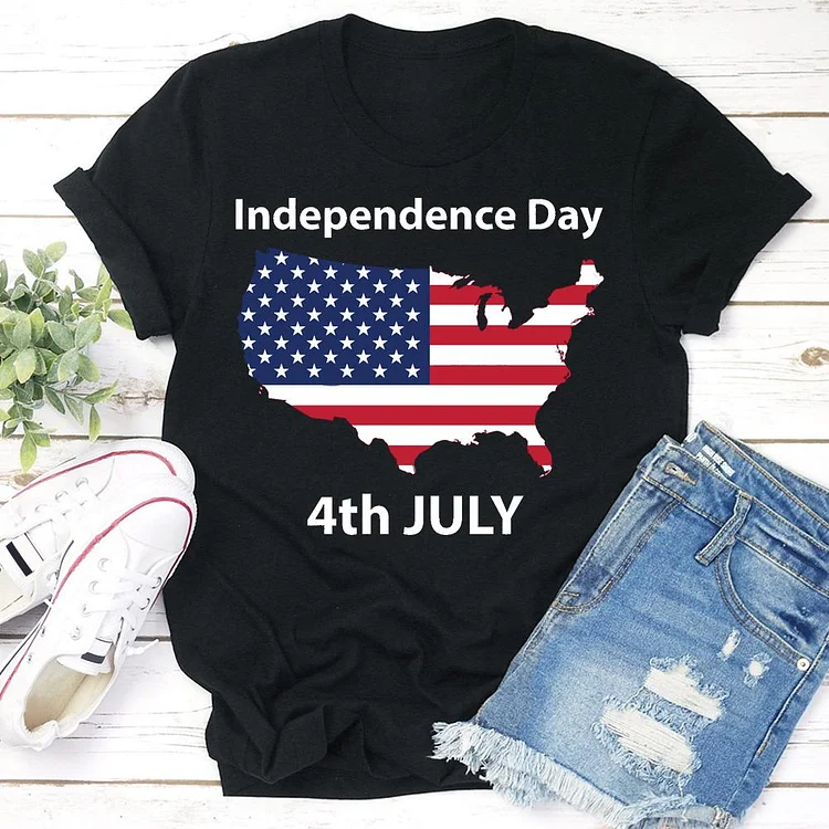 American flag map independence Day T-shirt Tee - 01894