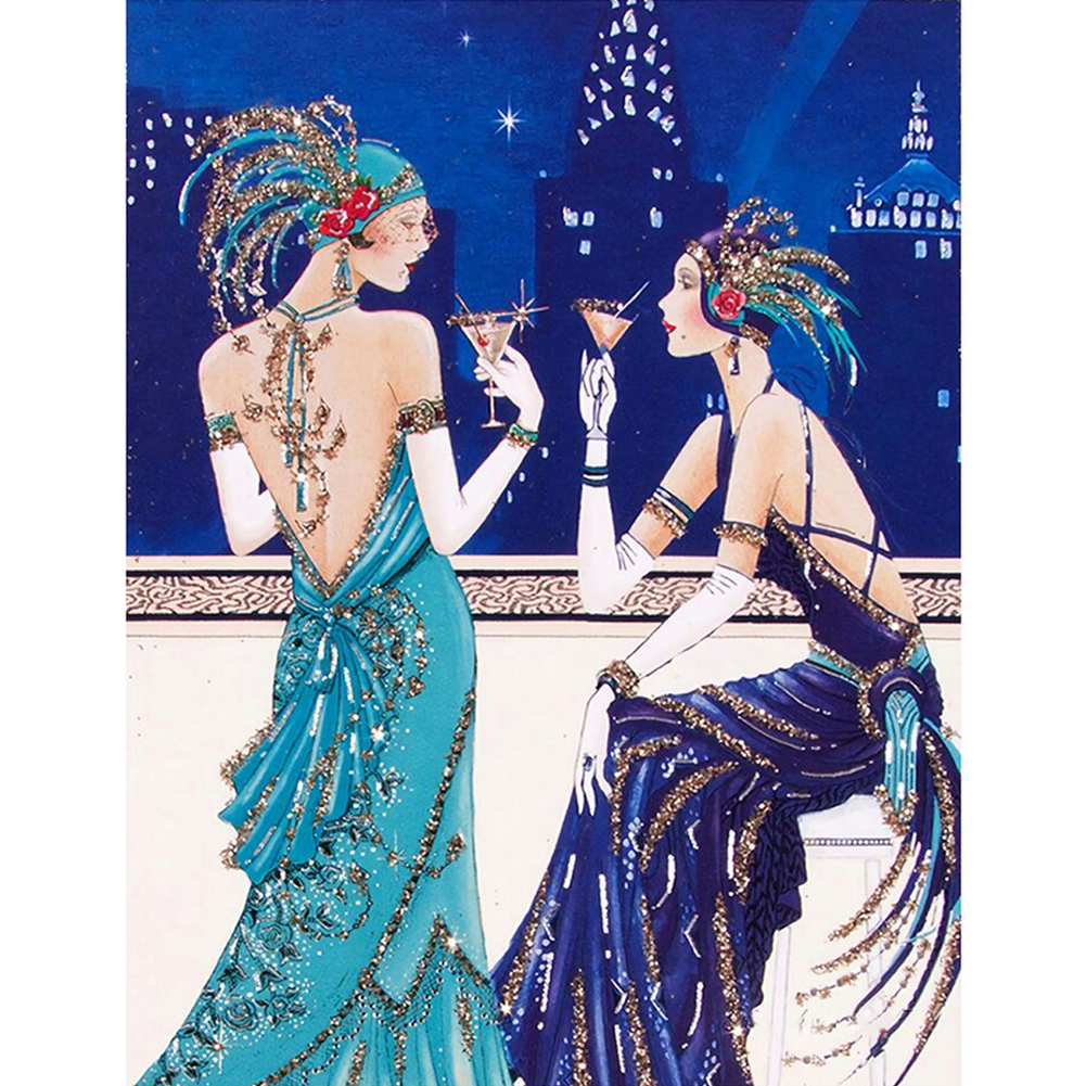 

80*100CM - 11CT Stapmed Cross Stitch - Elegant Lady, 501 Original