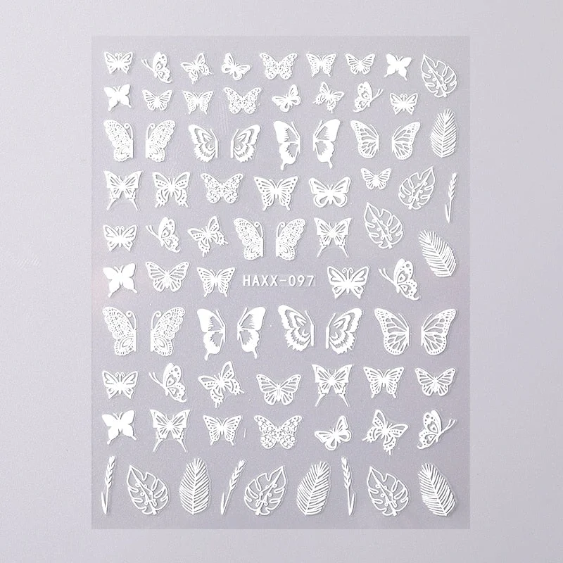 1 Sheet Nail Art 3D Nail Sticker Butterfly Colorful Nail Decals Fairy Tales Nail Transfer Decals Nail Decorations DIY Design