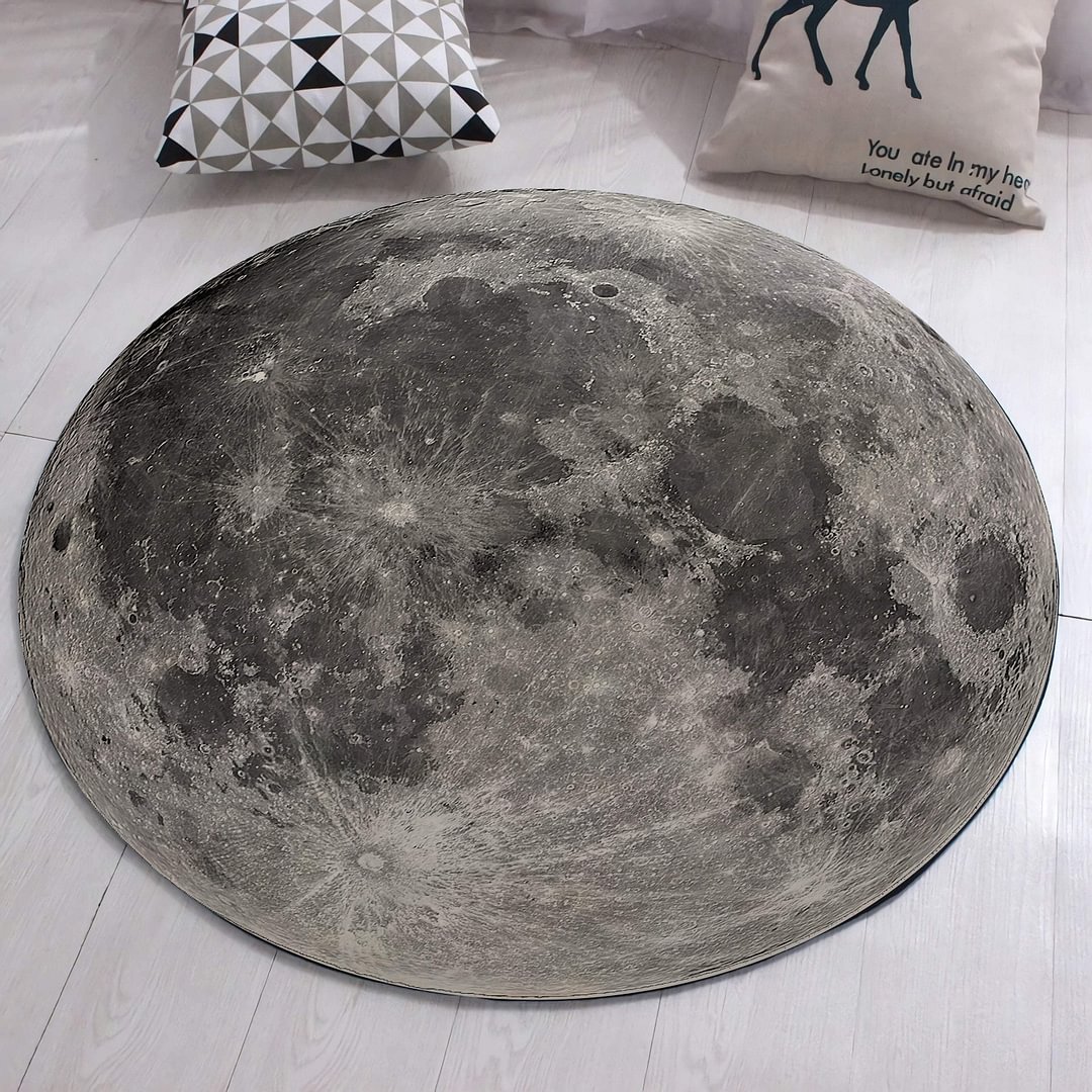Moon Rug, Full Moon Carpet, 3D Round Full Moon Rug, Real Looking Non