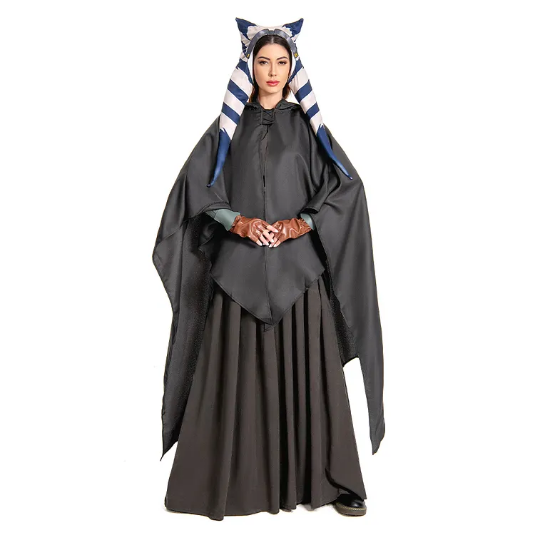 Ahsoka 2023 Ahsoka Tano Grey Cloak Outfit Cosplay Costume Halloween Carnival Suit