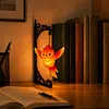 Glowing Owl Metal Bookend Lamp Iron Shelf Organizer Vintage Style