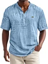 Men's Loose Textured Button T-Shirt