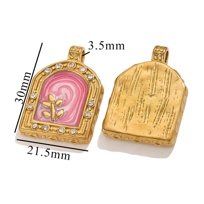 1 Piece 18 * 23mm 19mm 20.5mm 304 Stainless Steel Leaf Rose Flower Pendant Jewelry Accessories