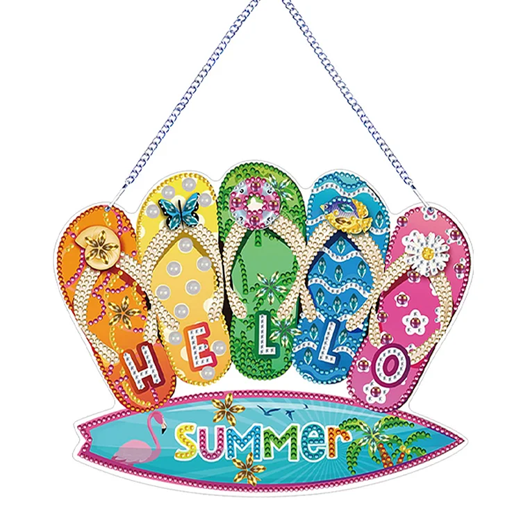 Acrylic Summer Vibe 5D DIY Diamond Painting Dots Pendant for Garden Window Decor