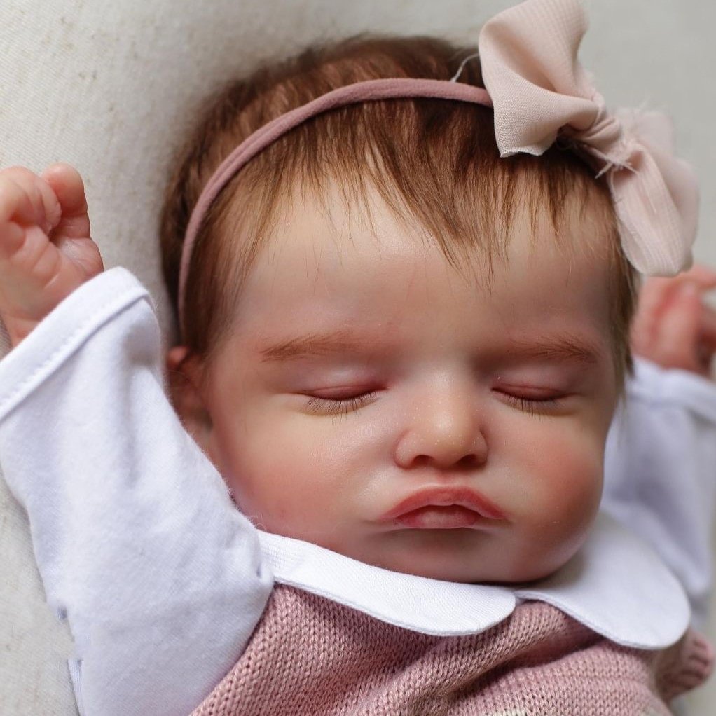 [Surprise]Fern,20" Cute with A Pout Reborn Baby Girl Doll,Handmade Realistic Silicone Reborn Girl with “Heartbeat” and Sound