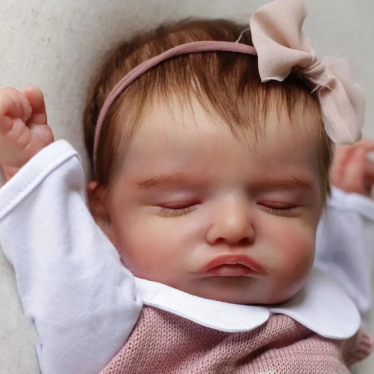 Fern,20" Cute with A Pout Reborn Baby Girl Doll,Handmade Realistic Silicone Reborn Girl with "Heartbeat" and Sound Rebornartdoll® RSAW-Rebornartdoll®