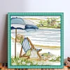 >SALE<Embroidery Eco-cotton Thread 14CT Printed Leisure Time Cross Stitch 33x33cm