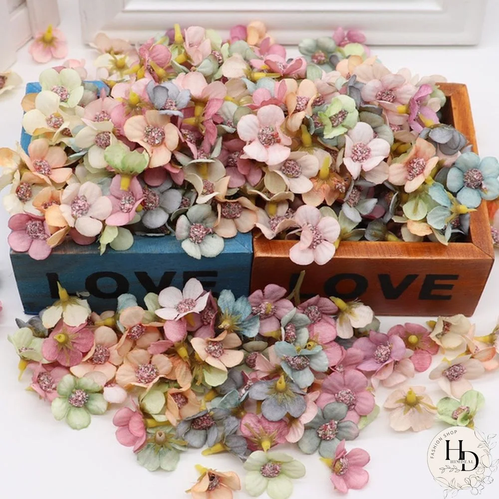 50/100pcs Multicolor Daisy Flower Head Mini Silk Artificial Flower For Wedding Engagement Party Home Decor DIY Garland Headdress