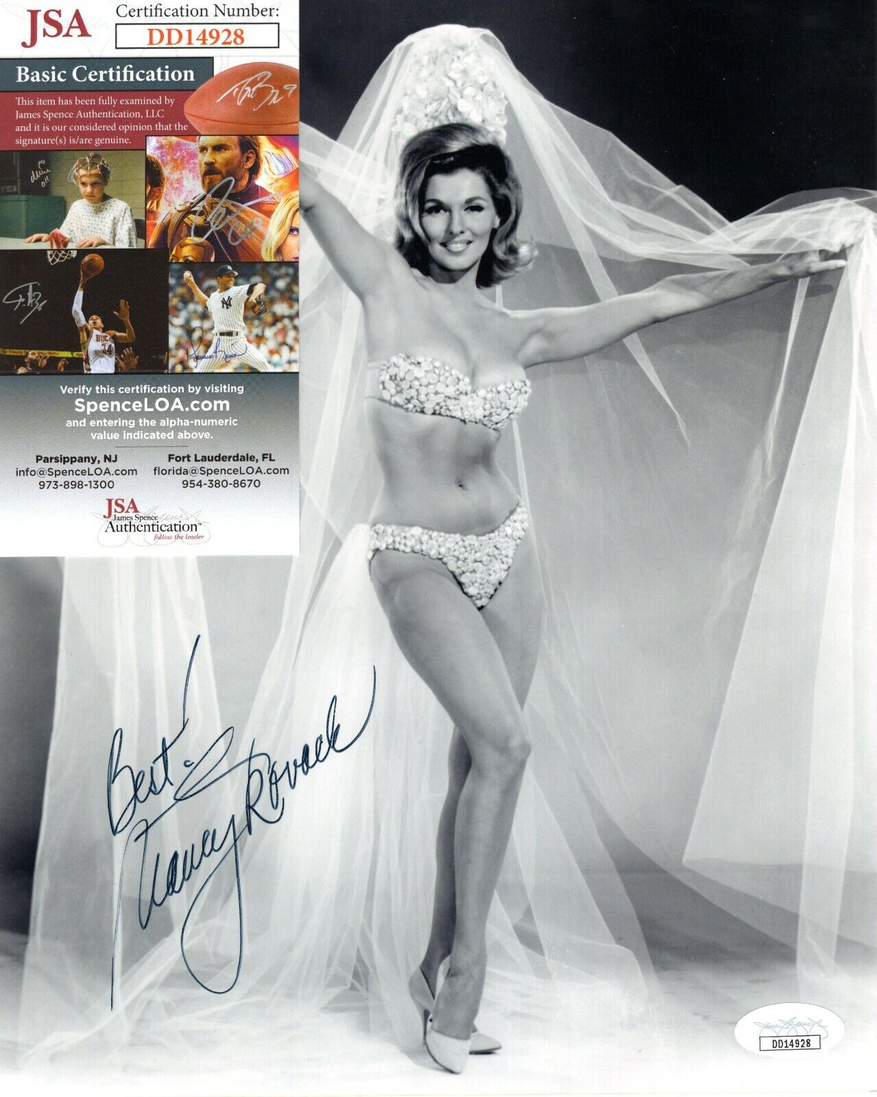 Nancy Kovack Actress Movie Star Hand Signed 8x10 Sexy Bikini Photo Poster painting with JSA COA