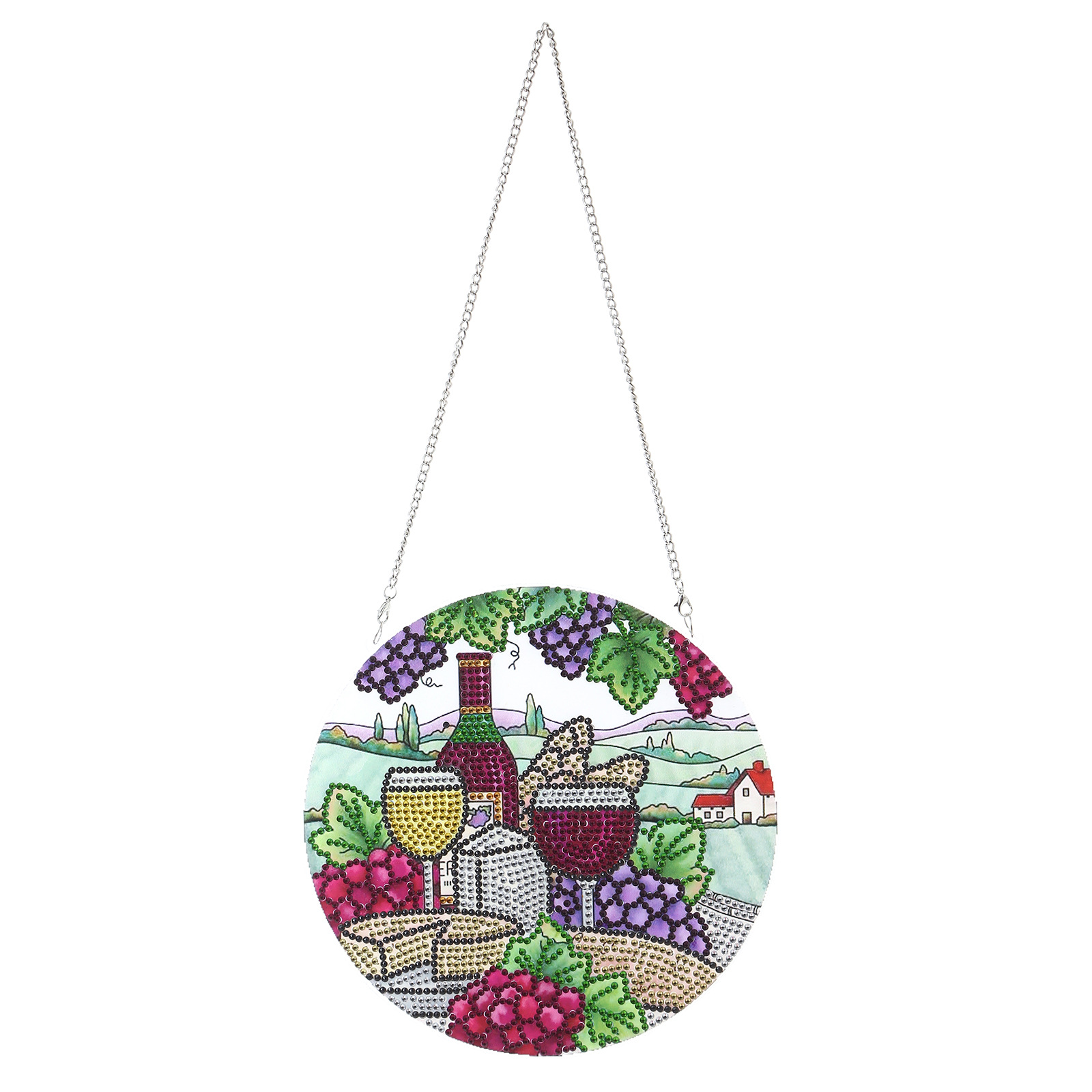 Cross mirror e-commerce Christmas wine glass pattern, DIY diamond drawing door number single-sided acrylic material handicraft