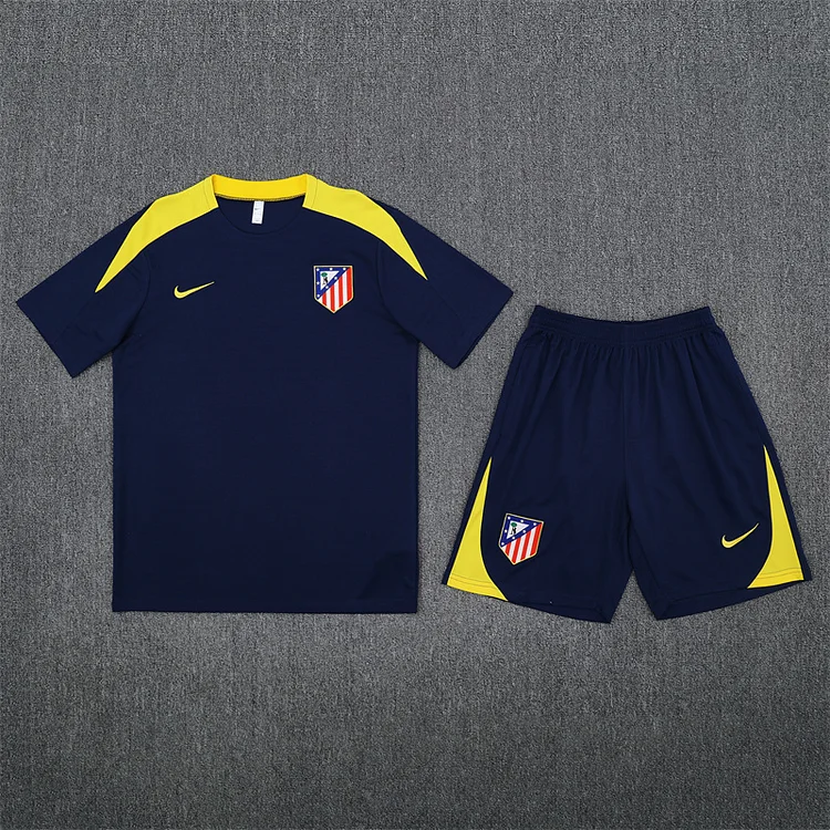 25/26 Atletico Madrid Royal Blue Short Sleeve Training Jersey Kids Set