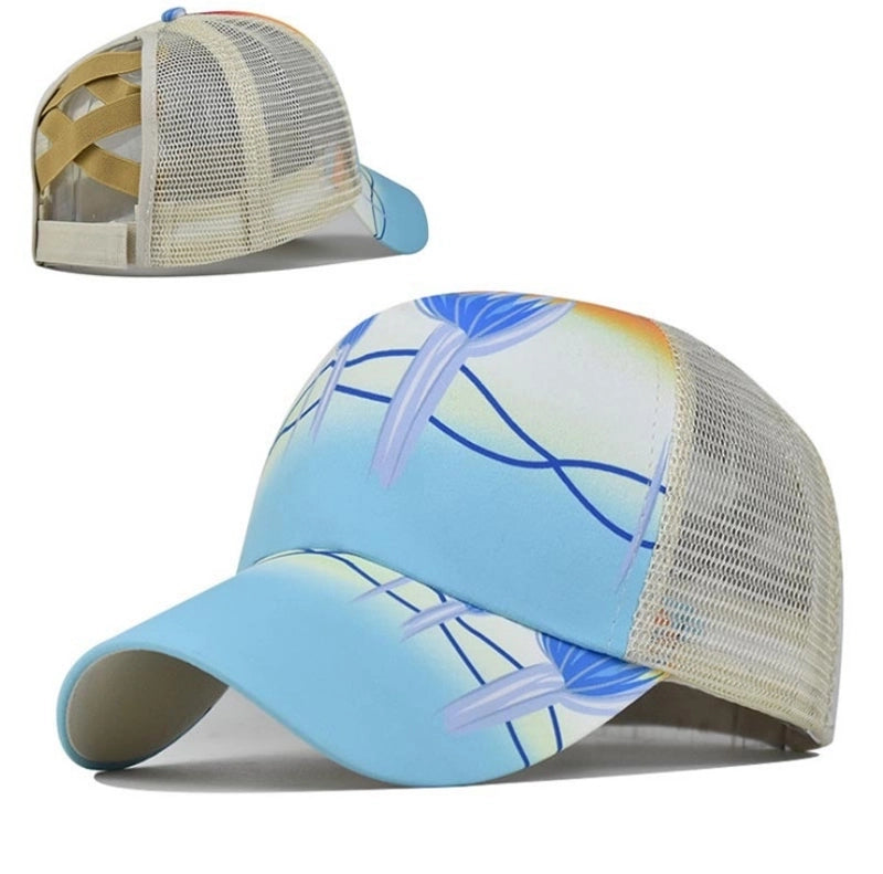 Unisex Casual Minimalist Stripe Lattice Flower Curved Eaves Baseball Cap