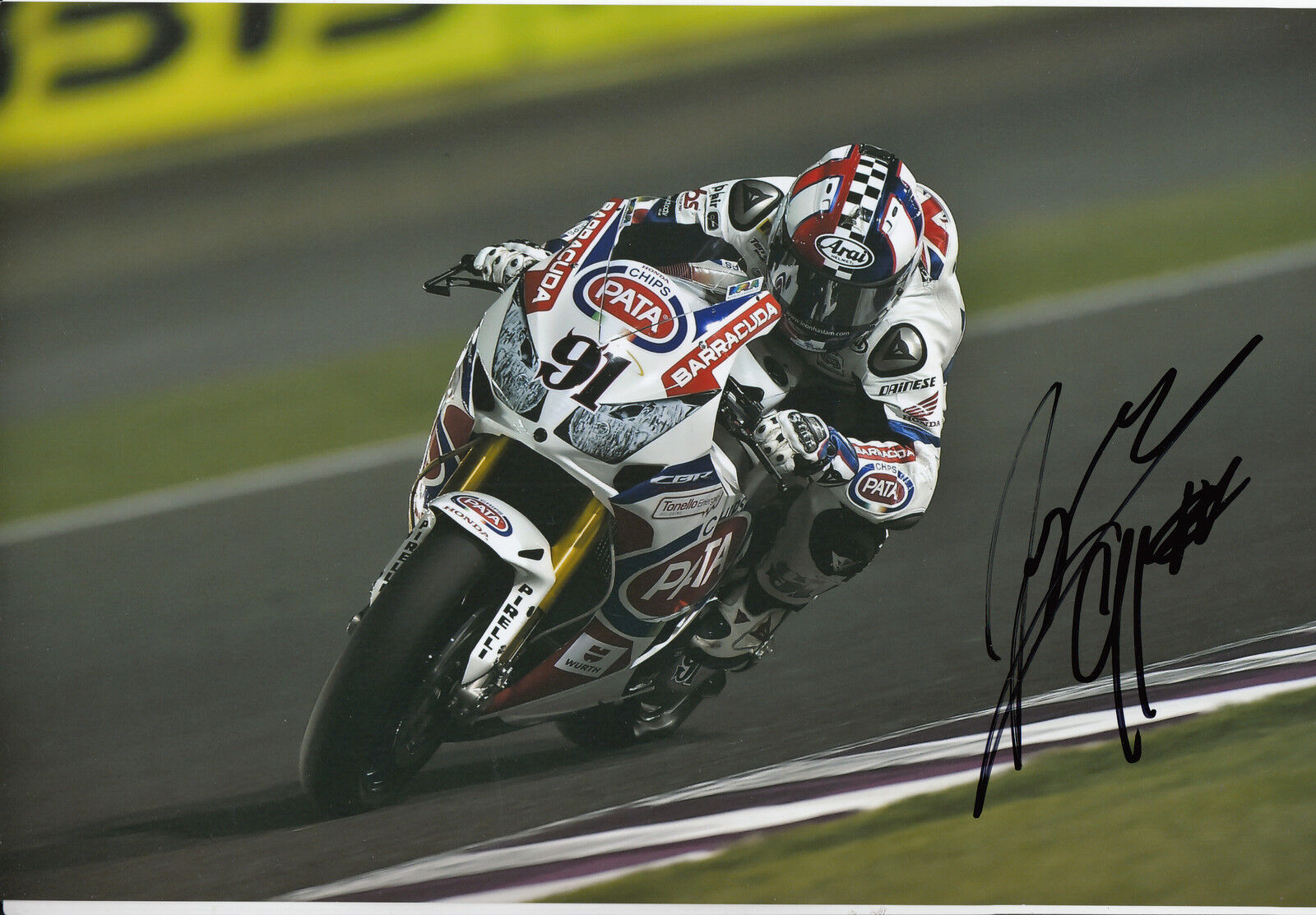 Leon Haslam Hand Signed Pata Honda 12x8 Photo Poster painting 2014 World Superbikes.