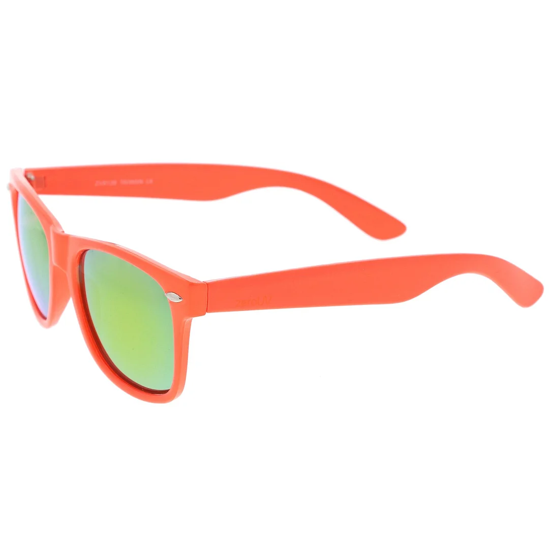 Retro Large Square Colored Mirror Lens Horn Rimmed glasses 55mm