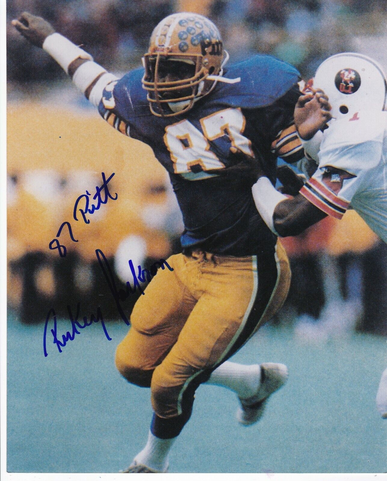 RICKY JACKSON PITTSBURGH PANTHERS ACTION SIGNED 8X10