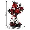 Gothic Floral Flower Model Set Eye-Catching Table Centerpiece Horror Skeleton Bouquet Building Set for Adults Kids Holiday Birthday Gift (Cross)