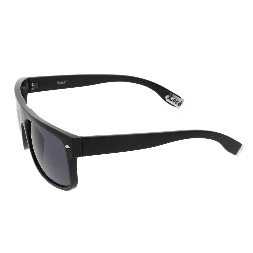 Hip Hop Flat Top Dark Blacked Out Square Lens Horn Rimmed Authentic LOCS glasses 54mm
