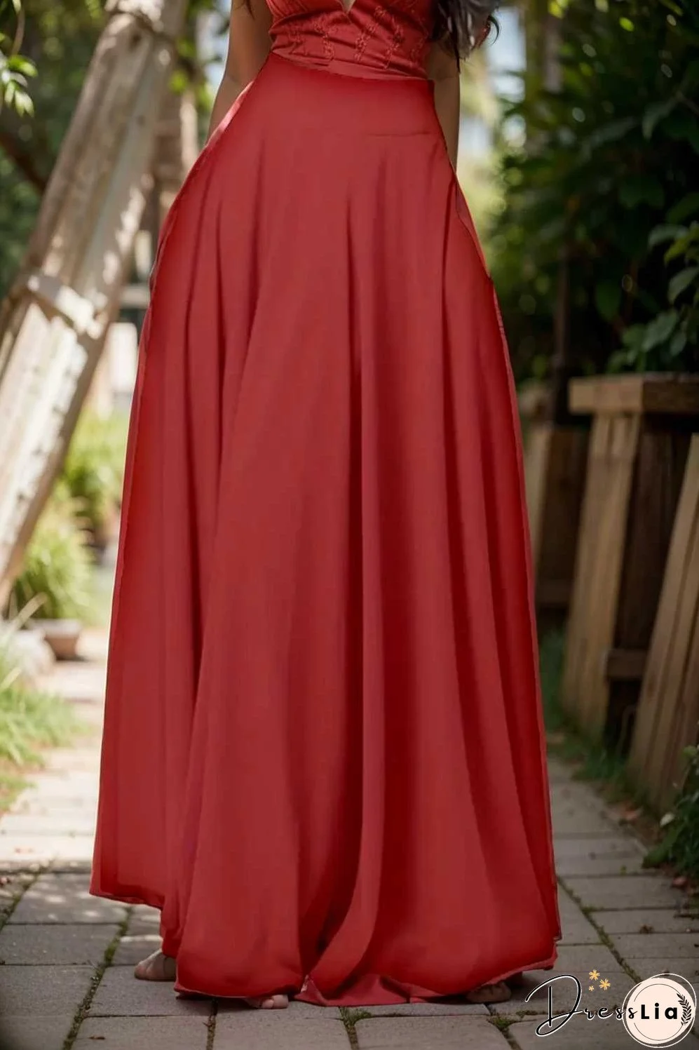 casual pleated pockets high waist loose maxi dress