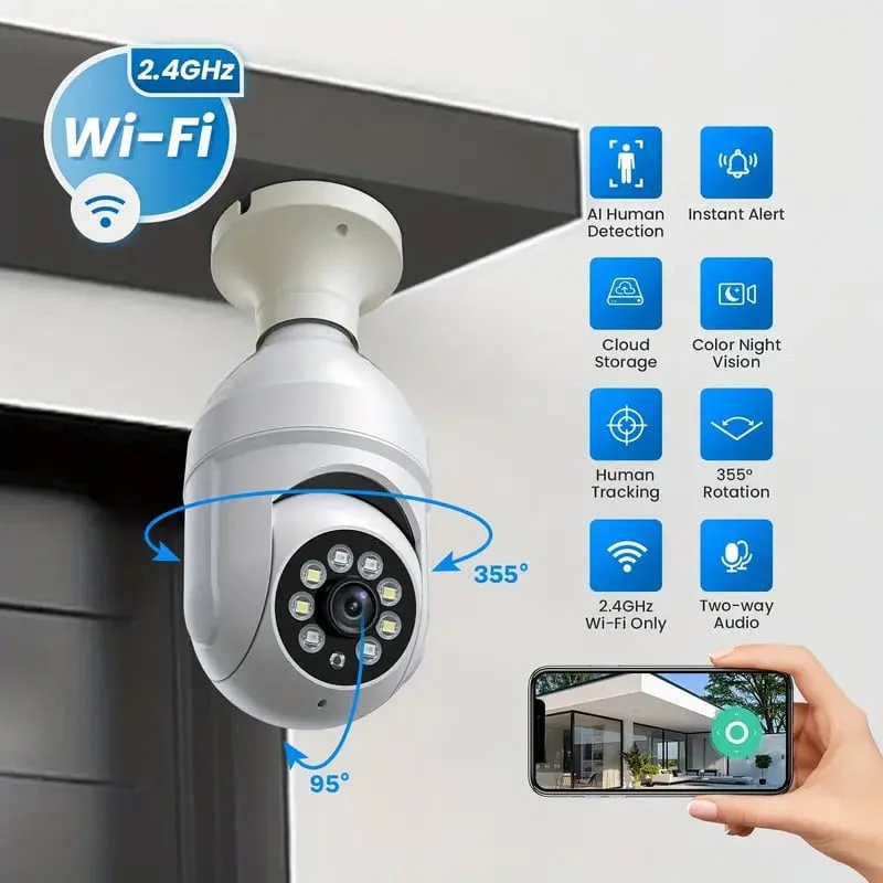 🔥HOT SALE🔥-Wireless Wifi Light Bulb Camera Security Camera