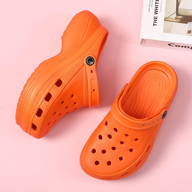 Qengg Platform Sandals Women Clogs Orange Wedge Sandals Women High Heels Outdoor Beach Garden Casual Sandals Women женская обувь