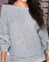 Plain Batwing Sleeve Knit Sweater