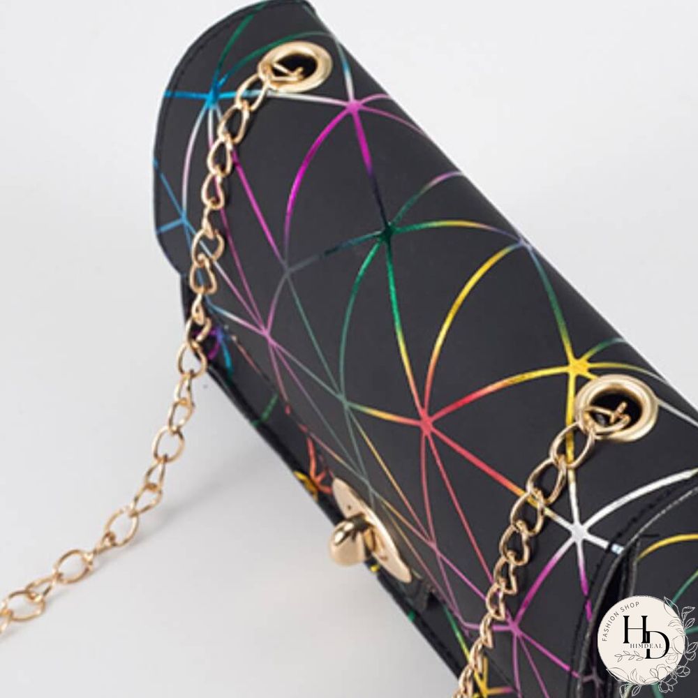 Red Fashion Casual Geometric Print Crossbody Bag