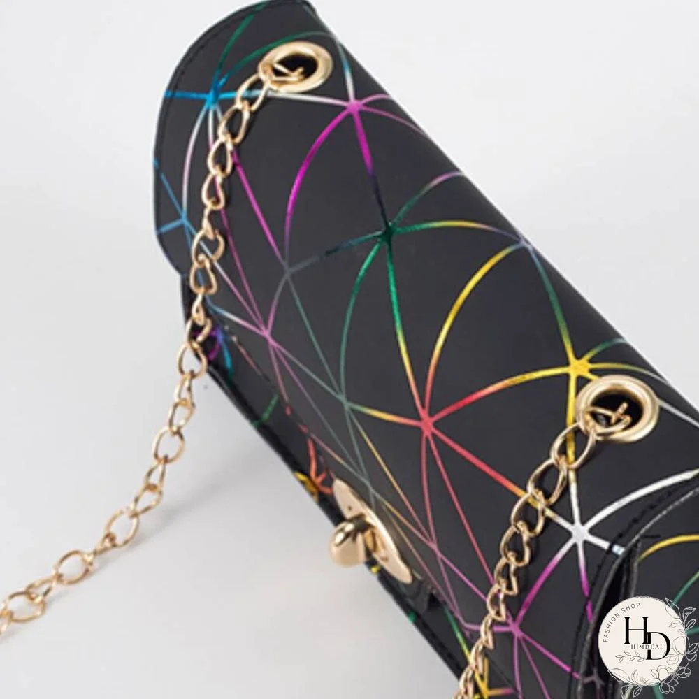 Red Fashion Casual Geometric Print Crossbody Bag