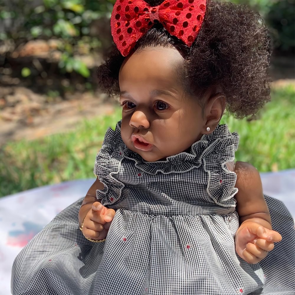 [Black Reborn Girl] Real Life Baby Dolls 12'' Linda  Lifelike Realistic Silicone Baby Doll