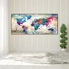 (US Only)World Map Oil Paint By Numbers Kits Canvas Picture DIY Wall Art Craft Color