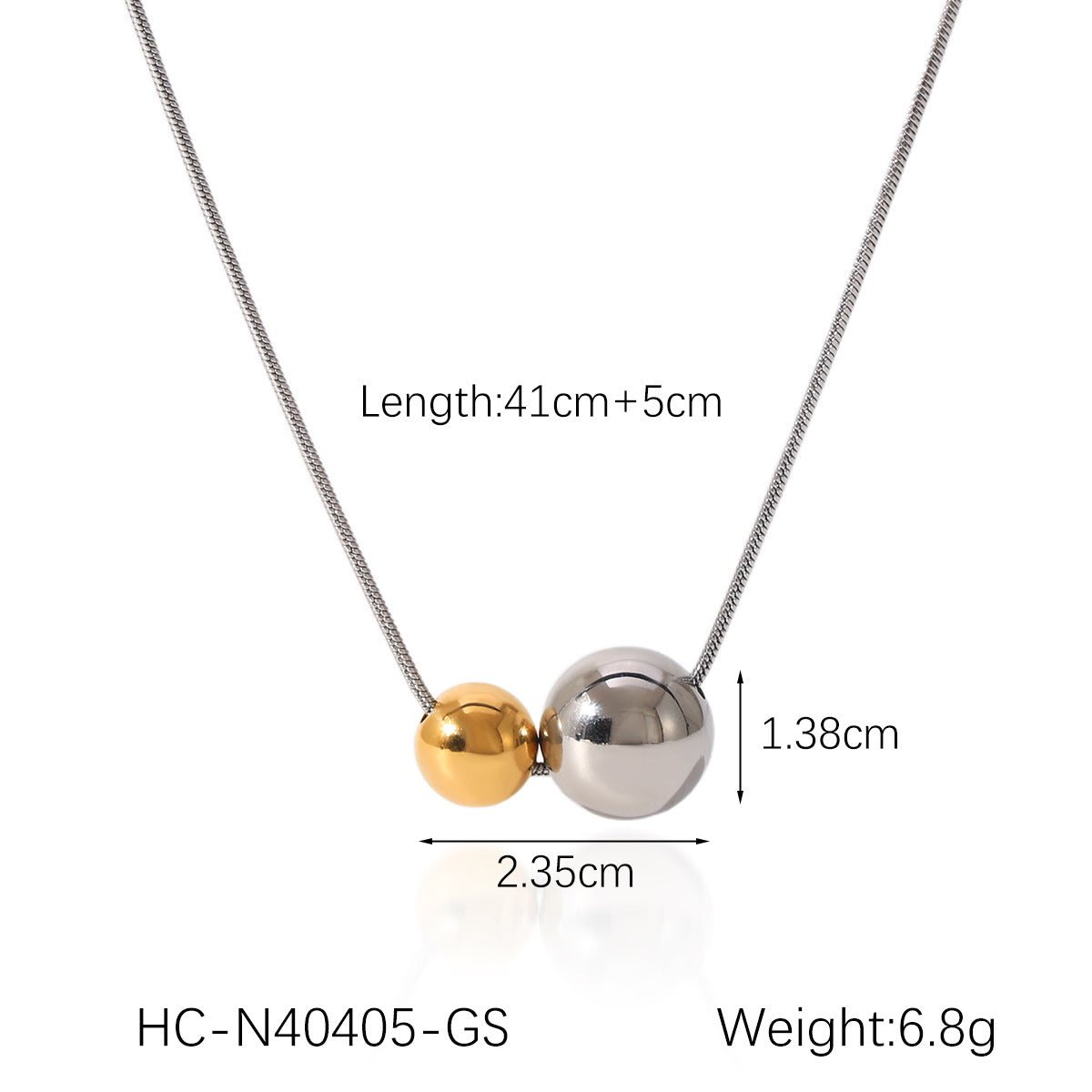 Color Matching Round Bead Necklace Tassel Y Chain 18K Gold Stainless Steel Clavicle Chain Titanium Steel Necklace