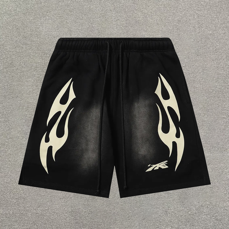 Sopula Vintage Print Graphic Cotton Drawstring Shorts