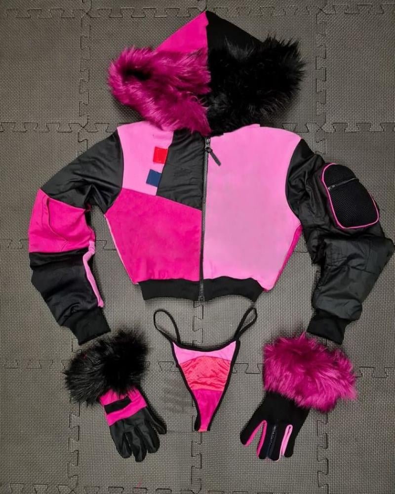 Women's Sporty Patchwork Printed Sets90