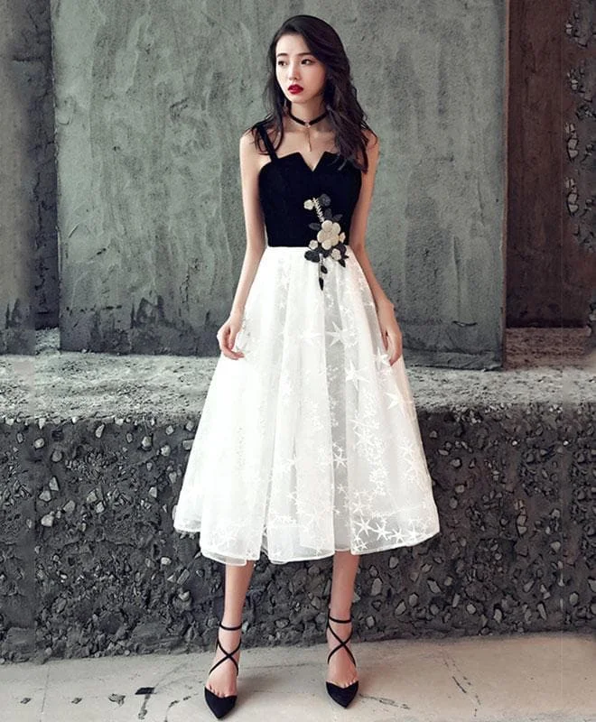Cute Black And White Short Prom Dress