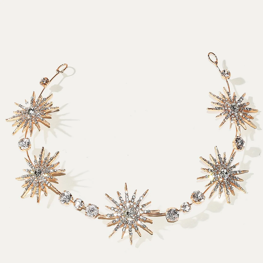 Rhinestone Star Stunning Waist Chain With Satin Belt