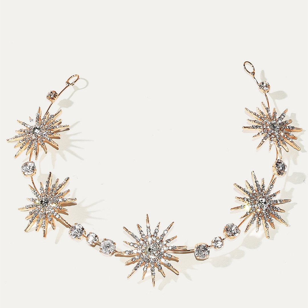 Rhinestone Star Stunning Waist Chain With Satin Belt