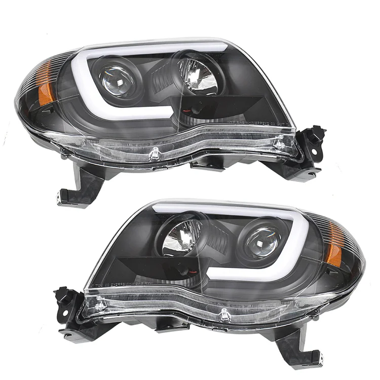 Silscvtt Headlights Front Head Lamps Replacement for 2005-2011 Toyota Tacoma Projector Headlights Pair Left+Right Side (Passenger Driver Side)