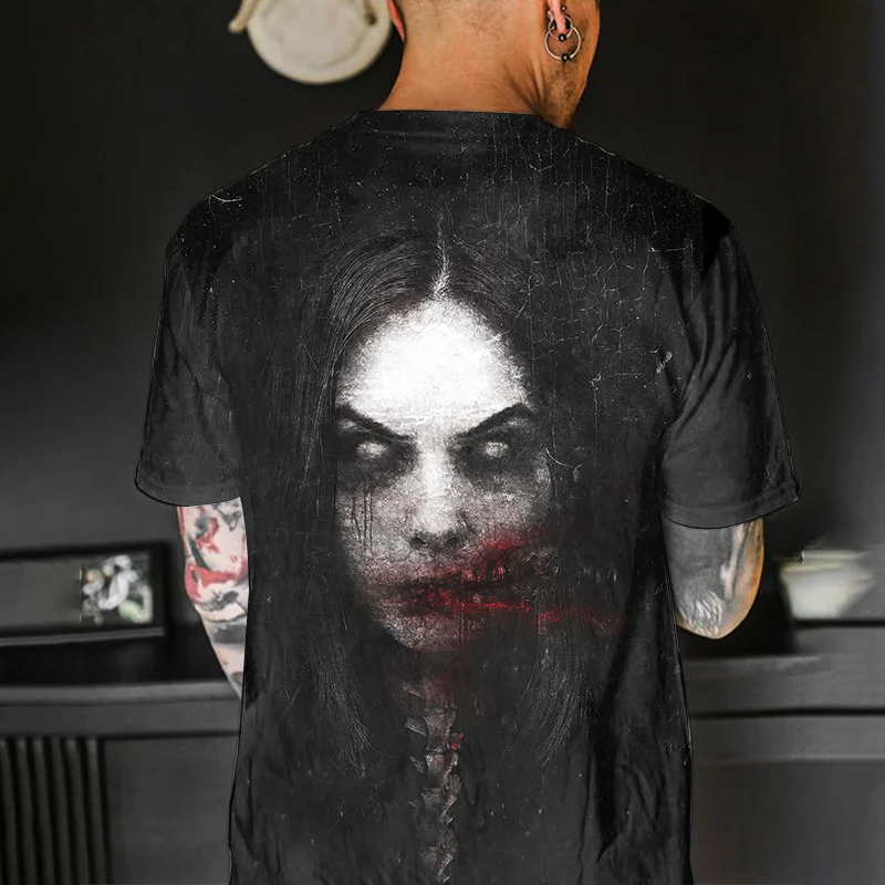 Female Ghost Printed Men's T-Shirt -  