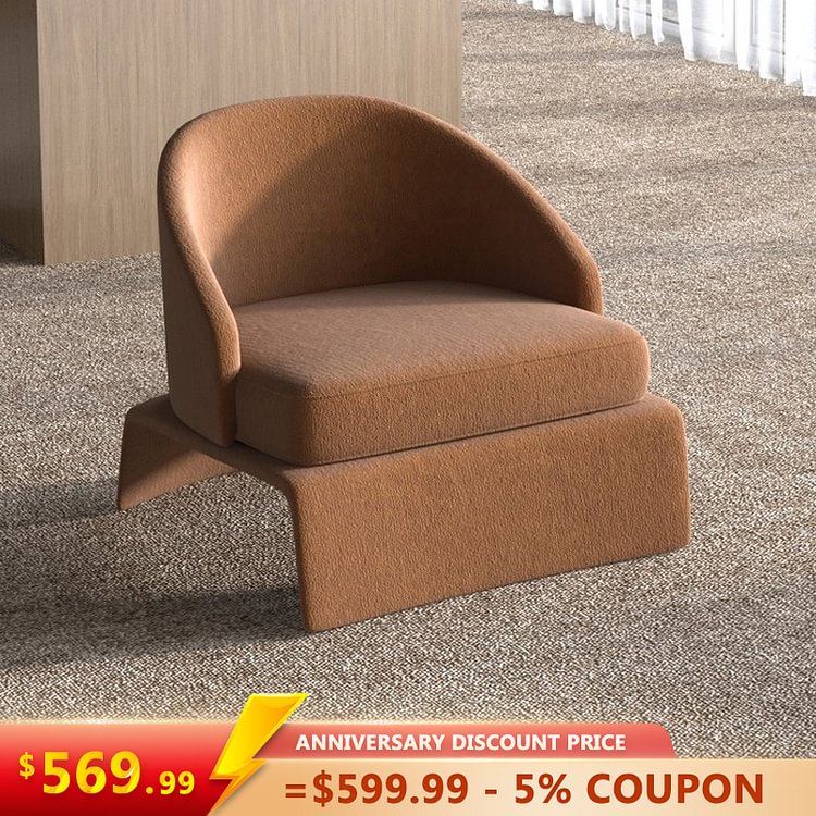 Homemys Modern Accent Chair Upholstered Coffee Brown Chair