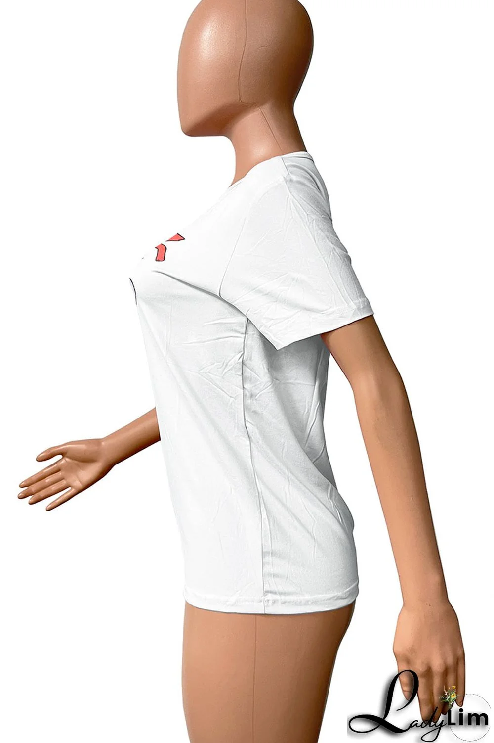 Red Casual Street Print Patchwork O Neck T-Shirts