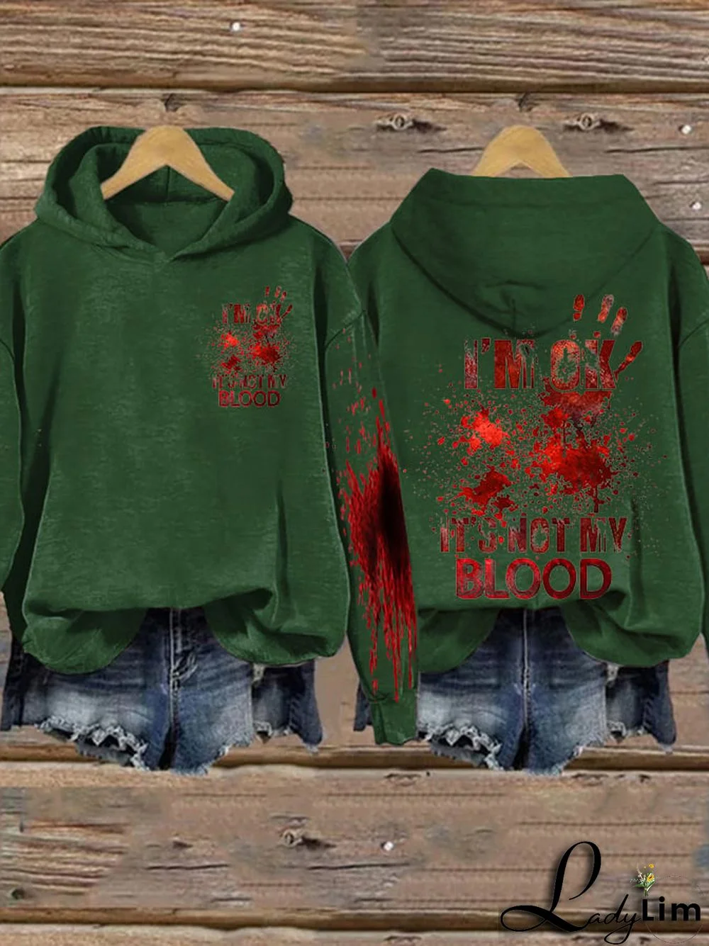 I'M Ok It'S Not My Blood Halloween Women's Printed Long Sleeve Sweatshirt
