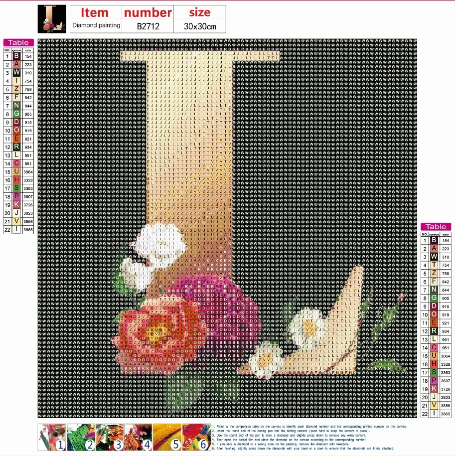 Diamond Painting - Full Round Drill - Flower Alphabet(30*30cm)
