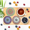 8pcs DIY Anti Slip Mandala Coasters Stackable Creative for Tabletop Protection