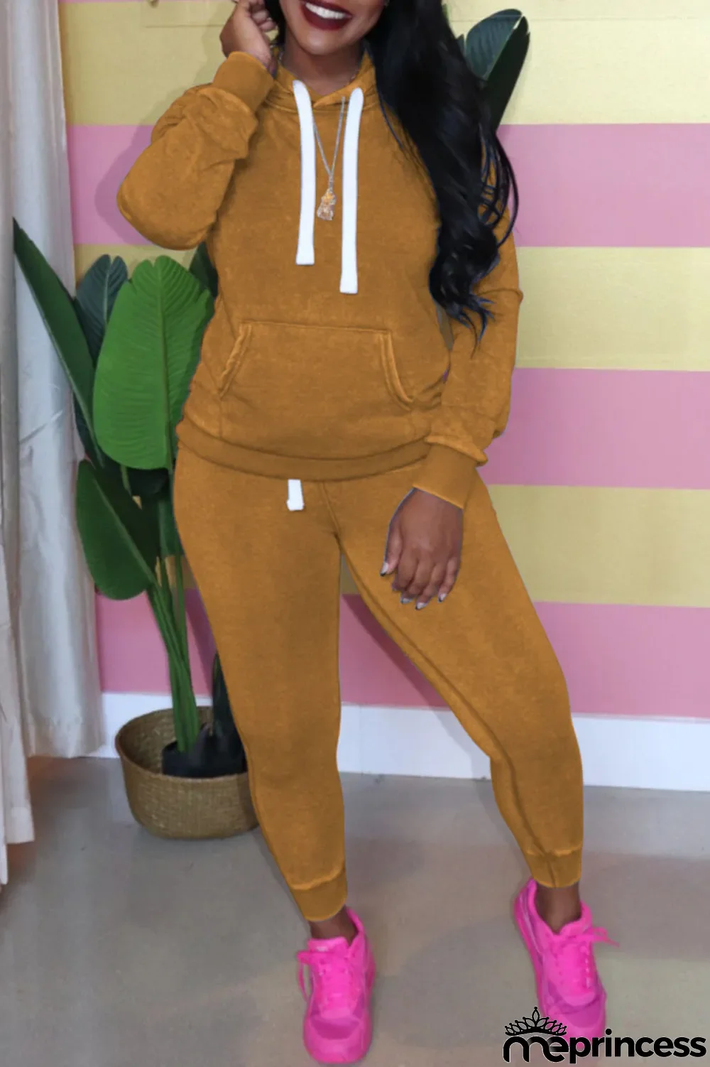 Grey Casual Solid Hooded Collar Plus Size