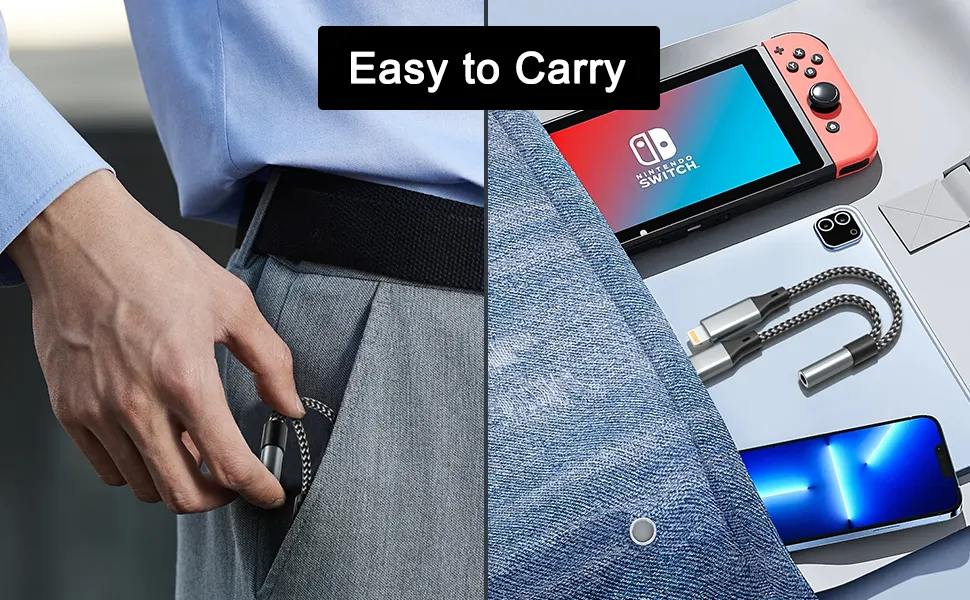 This headphone adapter is compact and easy to carry.