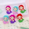 20PCS Creative Mermaid Erasers for Kids School Class Reward Student Office Exam Stationery Gift